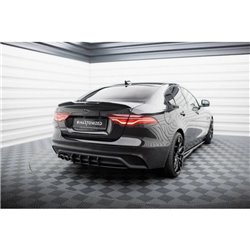 Maxton - Street Pro Central Diffuseur Arriere Jaguar XE X760 Facelift Noir-Rouge