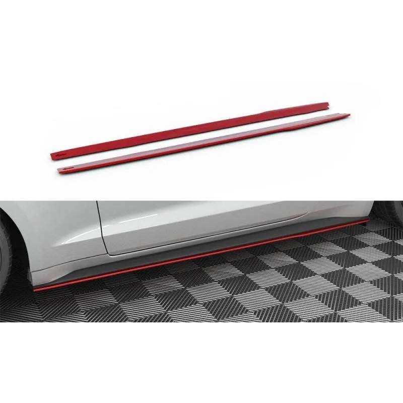 Maxton - Rajouts Des Bas De Caisse V.2 Ford Mustang Mk6 Facelift Rouge