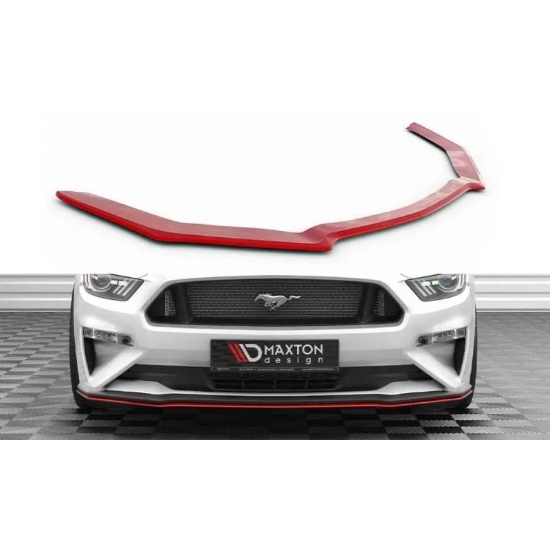Maxton - Lame Du Pare-Chocs Avant V.2 Ford Mustang Mk6 Facelift Rouge
