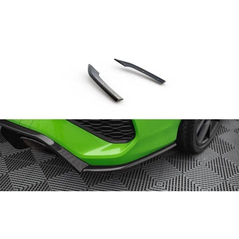 Maxton - Fibre de Carbone Lames De Pare-Chocs Arrière Latérales V.2 Audi RS3 Sedan 8Y