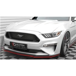 Maxton - Lame Du Pare-Chocs Avant V.2 Ford Mustang Mk6 Facelift Noir Brillant