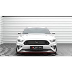Maxton - Lame Du Pare-Chocs Avant V.2 Ford Mustang Mk6 Facelift Noir Brillant