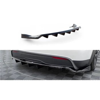 Maxton - Arriere Splitter (avec une barre verticale) Tesla Model X Mk1 Facelift