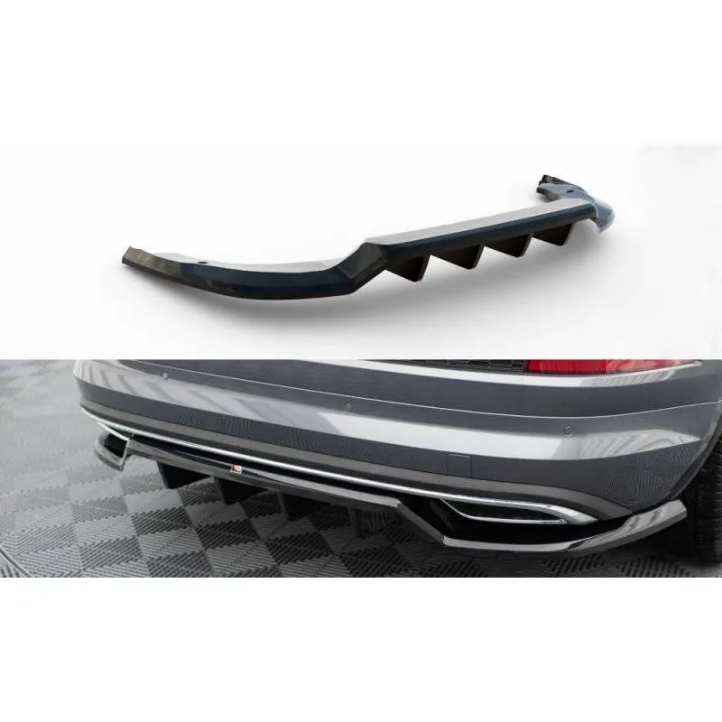 Maxton - Arriere Splitter (avec une barre verticale) Skoda Kodiaq Sportline Mk1 / Mk1 Facelift