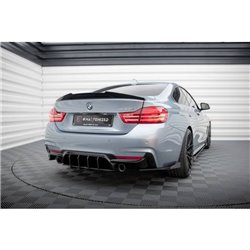Maxton - Street Pro Lame Du Pare Chocs Arriere BMW 435i Coupe M-Pack F32 Noir-Rouge + Rabats Brillant