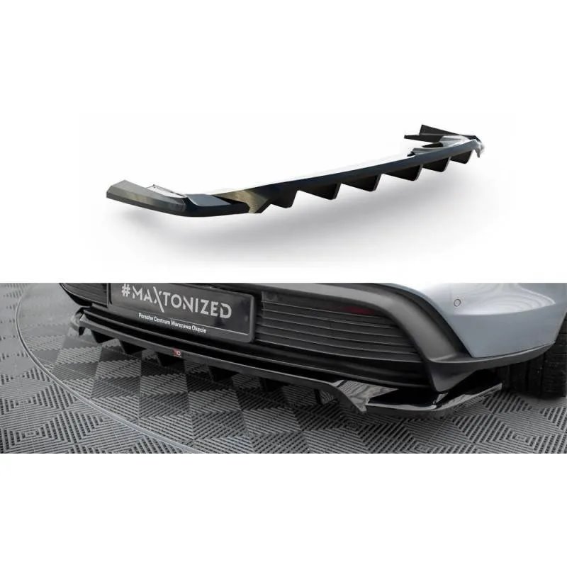 Maxton - Arriere Splitter (avec une barre verticale) Porsche Taycan / Taycan 4 / Taycan 4S / Taycan GTS Mk1
