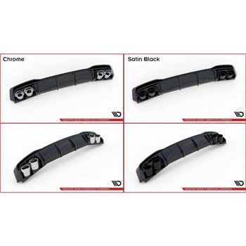Maxton - Rajout Du Pare-Chocs Arriere + Faux Pot D'échappement Volkswagen Golf GTE / R-Line Mk8 / Mk8 Facelift Noir Brillant \ N