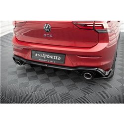 Maxton - Rajout Du Pare-Chocs Arriere + Faux Pot D'échappement Volkswagen Golf GTE / R-Line Mk8 / Mk8 Facelift Noir Brillant \ C