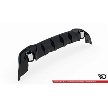 Maxton - Rajout Du Pare-Chocs Arriere + Faux Pot D'échappement Volkswagen Golf GTE / R-Line Mk8 / Mk8 Facelift Noir Brillant \ C