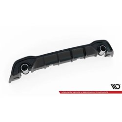 Maxton - Rajout Du Pare-Chocs Arriere + Faux Pot D'échappement Volkswagen Golf GTE / R-Line Mk8 / Mk8 Facelift Noir Brillant \ C