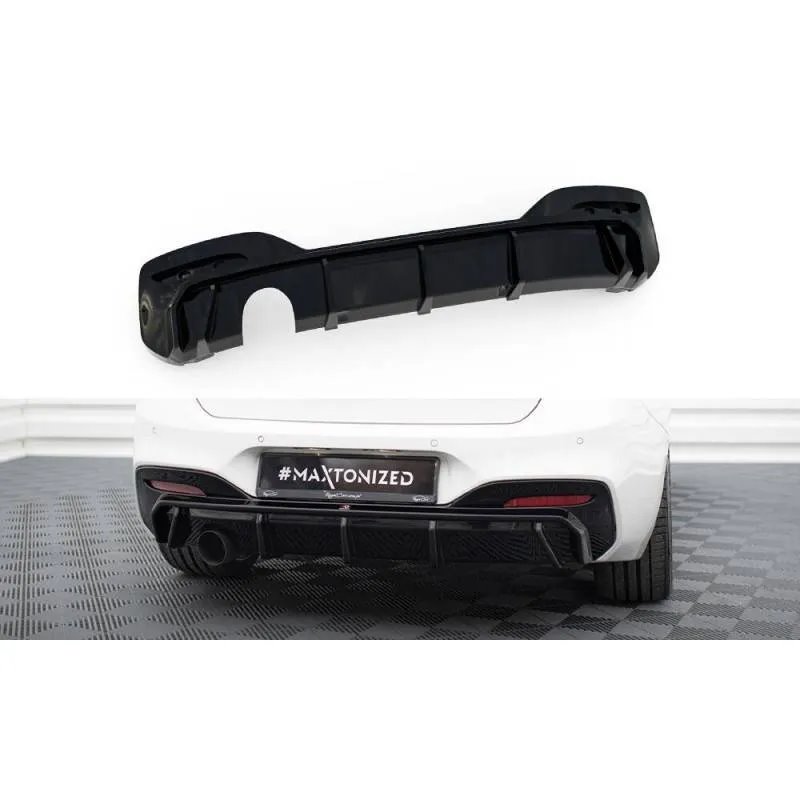 Maxton - Diffuseur Arrière Complet V.3 BMW 1 M-Pack F20 Facelift (Version avec échappement simple d'un côté)
