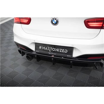 Maxton - Diffuseur Arrière Complet V.3 BMW 1 M-Pack F20 Facelift (Version avec échappement simple d'un côté) 