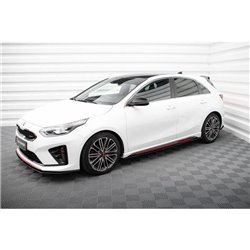 Maxton - Street Pro Rajouts Des Bas De Caisse Kia Ceed GT Mk3 / Proceed Mk1 Noir-Rouge