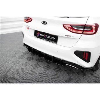 Maxton - Street Pro Central Diffuseur Arriere Kia Ceed GT Mk3 Noir-Rouge