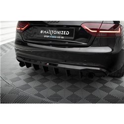 Maxton - Diffuseur Arrière Complet Audi A5 Coupe / Cabrio S-Line 8T (Version avec échappements simples des deux côtés) 