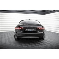 Maxton - Diffuseur Arrière Complet Audi A5 Coupe / Cabrio S-Line 8T (Version avec échappements simples des deux côtés) 