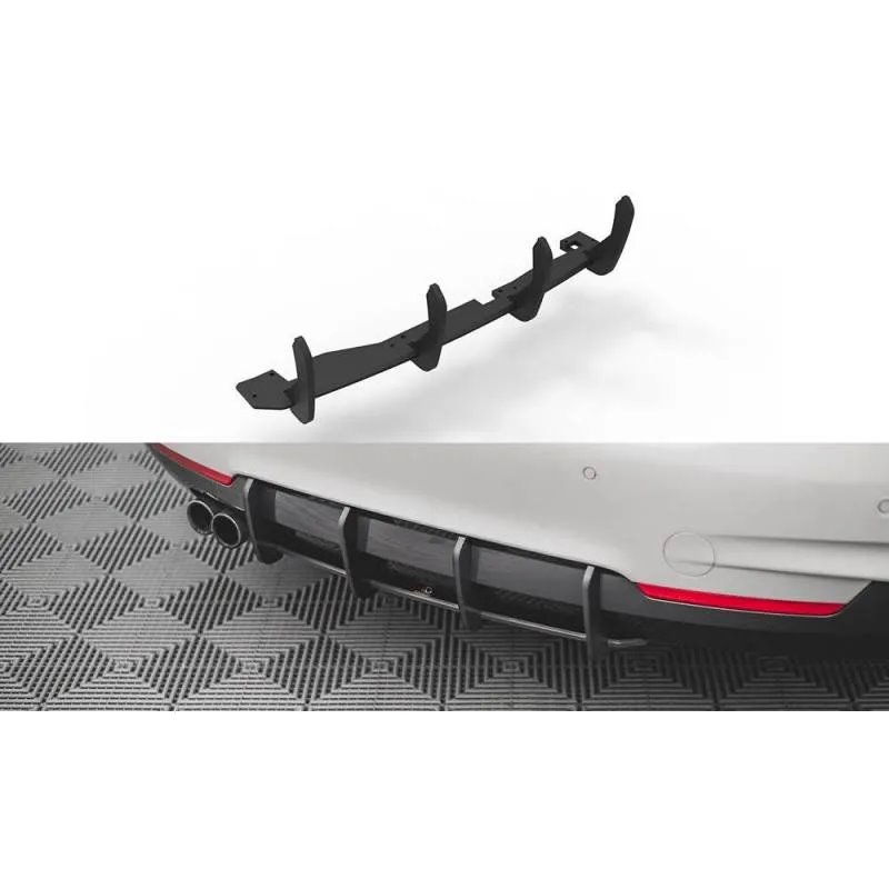 Maxton - Street Pro Central Diffuseur Arriere V.1 BMW 4 M-Pack F32 Noir
