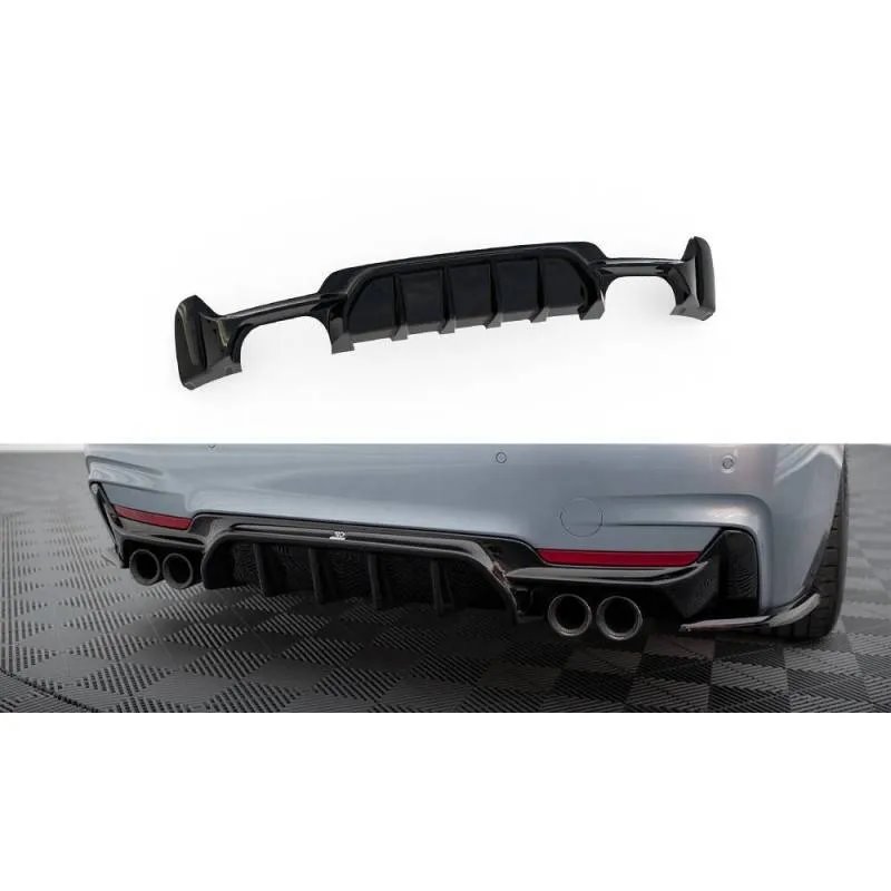 Maxton - Diffuseur Arrière Complet BMW 4 Coupe / Gran Coupe / Cabrio M-Pack F32 / F36 / F33 (Version avec double échappement des