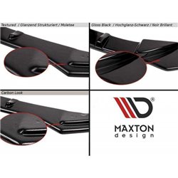 Maxton - Central Arriere Lame (avec une barre verticale) Audi Q4 e-tron Sportback Mk1 Look Carbone