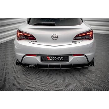 Maxton - Street Pro Diffuseur Arrière Complet Opel Astra GTC OPC-Line J Noir-Rouge + Rabats Brillant