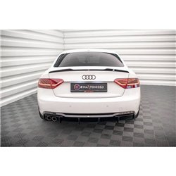 Maxton - Diffuseur Arrière Complet Audi A5 Coupe 8T Facelift (Version avec double échappement d'un côté) Noir Brillant