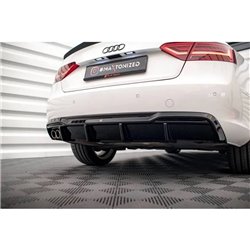 Maxton - Diffuseur Arrière Complet Audi A5 Coupe 8T Facelift (Version avec double échappement d'un côté) Noir Brillant