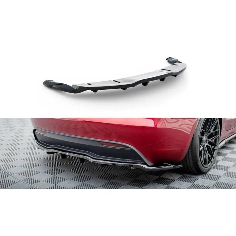 Maxton - Arriere Splitter (avec une barre verticale) V.1 Tesla Model 3 Project Highland(Facelift)