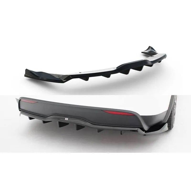 Maxton - Arriere Splitter (avec une barre verticale) V.2 Tesla Model X Mk1 Facelift