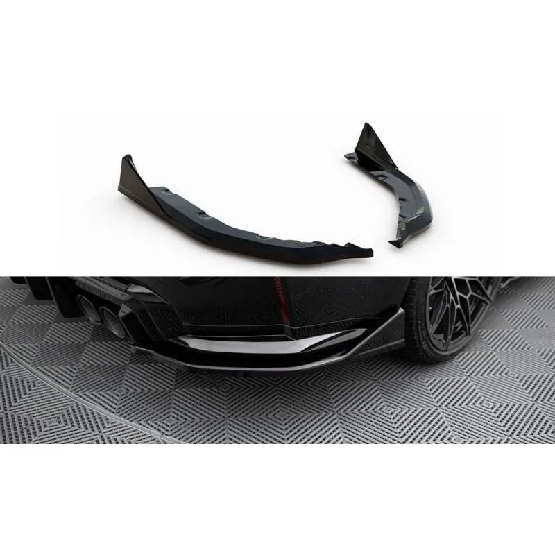 Maxton - Lames De Pare-Chocs Arrière Latérales V.6 CSL Look (Pour jupe arrière v.1) BMW M3 Sedan / Touring G80 / G81