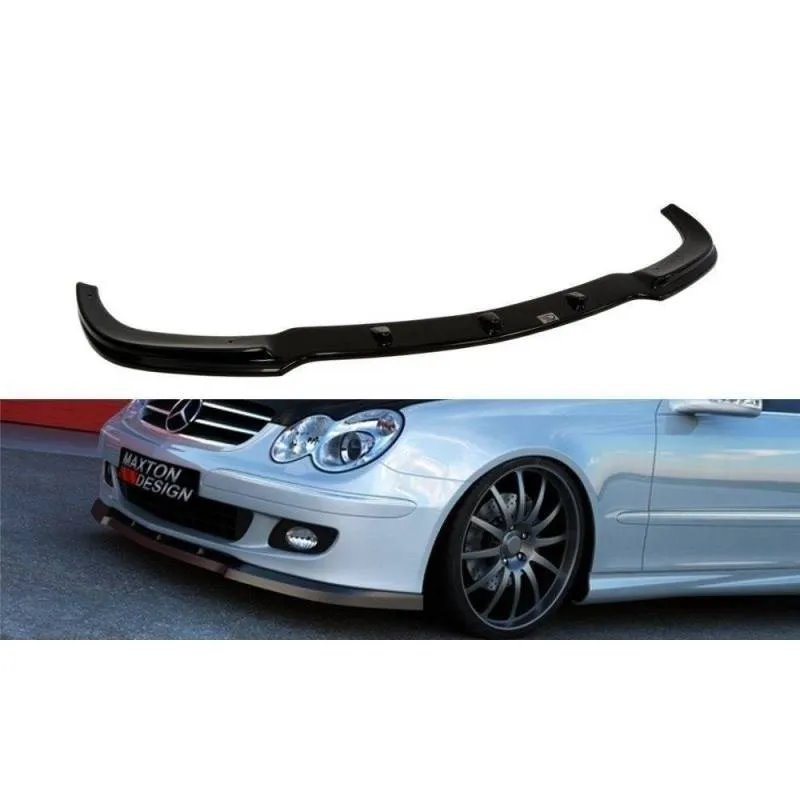 Maxton - LAME DU PARE-CHOCS AVANT MERCEDES CLK W209 APRES FACELIFT POUR STANDARD PARE-CHOCS Noir Brillant