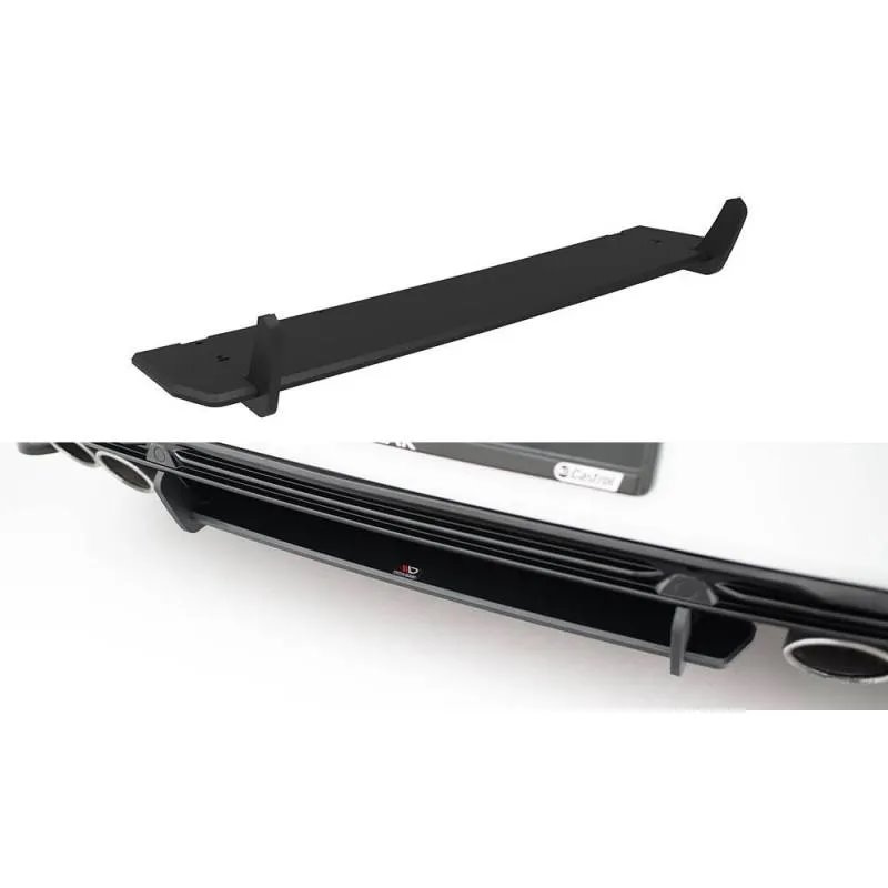 Maxton - Street Pro Central Diffuseur Arriere Volkswagen T-Roc R Mk1 Noir-Rouge
