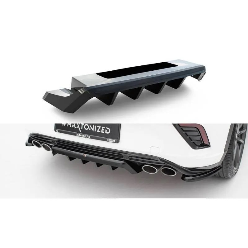 Maxton - Central Arriere Splitter (avec une barre verticale) Volkswagen T-Roc R Mk1