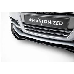 Maxton - Street Pro Lame Du Pare-Chocs Avant Audi TT S / TT S-Line 8J Facelift Noir + Rabats Brillant 