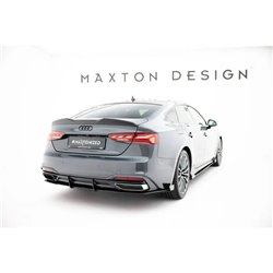 Maxton - Street Pro Central Diffuseur Arriere Audi A5 F5 Facelift Noir + Rabats Brillant 