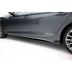 Maxton - Street Pro Rajouts Des Bas De Caisse Audi A5 Sportback F5 Facelift Noir-Rouge + Rabats Brillant
