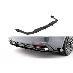 Maxton - Street Pro Central Diffuseur Arriere Audi A5 F5 Facelift Noir-Rouge + Rabats Brillant