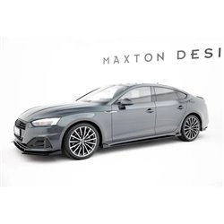 Maxton - Street Pro Rajouts Des Bas De Caisse Audi A5 Sportback F5 Facelift Noir + Rabats Brillant 