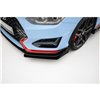 Maxton - Street Pro Lame Du Pare-Chocs Avant Hyundai Veloster N Mk2 Noir-Rouge + Rabats Brillant