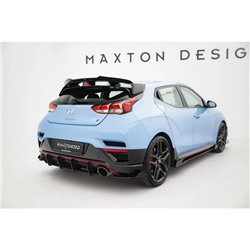 Maxton - Street Pro Lame Du Pare Chocs Arriere Hyundai Veloster N Mk2 Noir + Rabats Brillant 