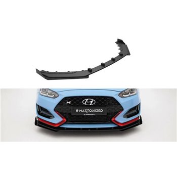 Maxton - Street Pro Lame Du Pare-Chocs Avant Hyundai Veloster N Mk2 Noir + Rabats Brillant