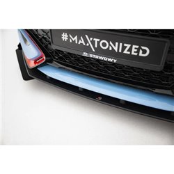 Maxton - Street Pro Lame Du Pare-Chocs Avant Hyundai Veloster N Mk2 Noir + Rabats Brillant 