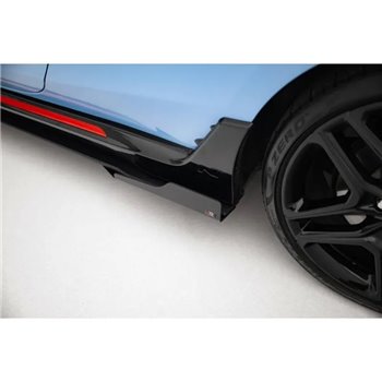 Maxton - Street Pro Rajouts Des Bas De Caisse Hyundai Veloster N Mk2 Noir-Rouge + Rabats Brillant