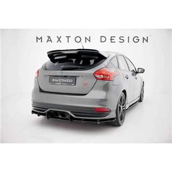 Maxton - Street Pro Central Diffuseur Arriere Ford Focus ST Mk3 Facelift Noir-Rouge