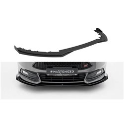 Maxton - Street Pro Lame Du Pare-Chocs Avant Ford Focus ST Mk3 Facelift Noir-Rouge + Rabats Brillant