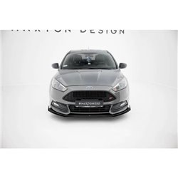 Maxton - Street Pro Lame Du Pare-Chocs Avant Ford Focus ST Mk3 Facelift Noir-Rouge + Rabats Brillant