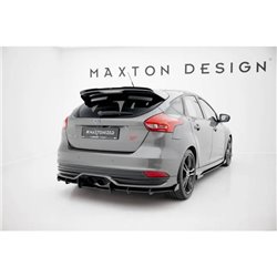 Maxton - Street Pro Central Diffuseur Arriere Ford Focus ST Mk3 Facelift Noir + Rabats Brillant 