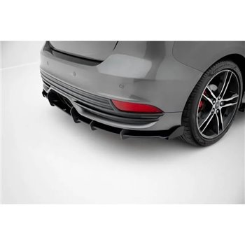 Maxton - Street Pro Central Diffuseur Arriere Ford Focus ST Mk3 Facelift Noir + Rabats Brillant 