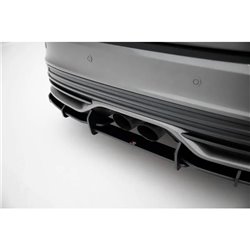 Maxton - Street Pro Central Diffuseur Arriere Ford Focus ST Mk3 Facelift Noir + Rabats Brillant 