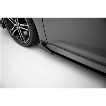 Maxton - Street Pro Rajouts Des Bas De Caisse Ford Focus ST Mk3 Facelift Noir + Rabats Brillant 