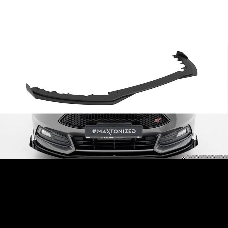 Maxton - Street Pro Lame Du Pare-Chocs Avant Ford Focus ST Mk3 Facelift Noir + Rabats Brillant